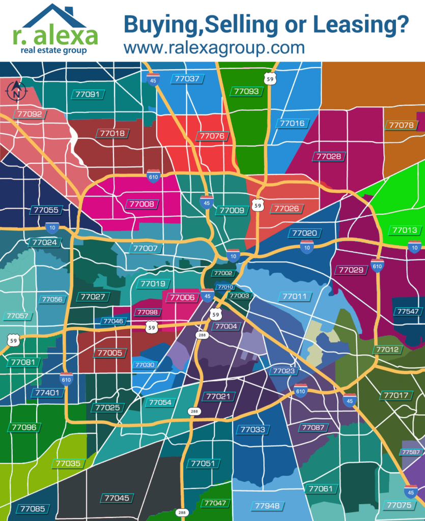 Houston Map By Zip Codes Houston Zip Code Map | R. Alexa Group | Houston Real Estate